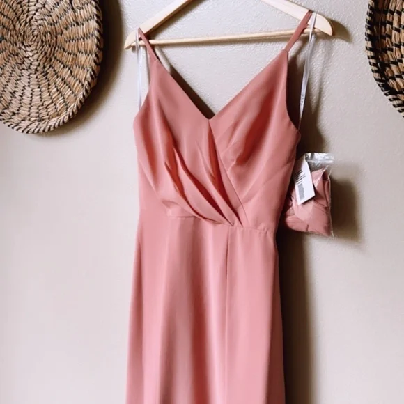 New with Tags Social Bridesmaids Dress in Desert Rose Pink Size 2 - Picture 4 of 6